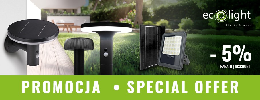 Promocja na produkty solarne Ecolight - dodatkowe 5% rabatu